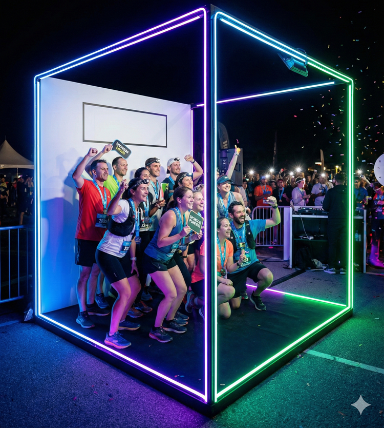 Post-run neon party with live DJ, glowing dance floor, and vibrant photo ops at Ramoji Film City. Post-run neon party with live DJ, glowing dance floor, and vibrant photo ops at Ramoji Film City.